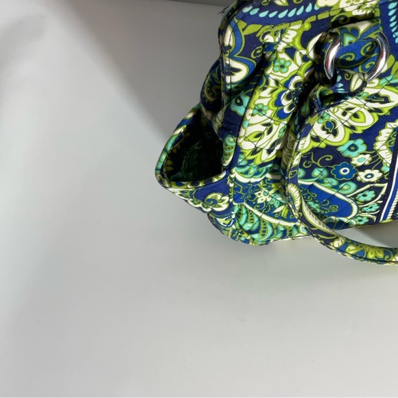 Vera Bradley Rhythm & Blues Structured Shoulder Bag Blue Greens Floral Pattern - Picture 7 of 16